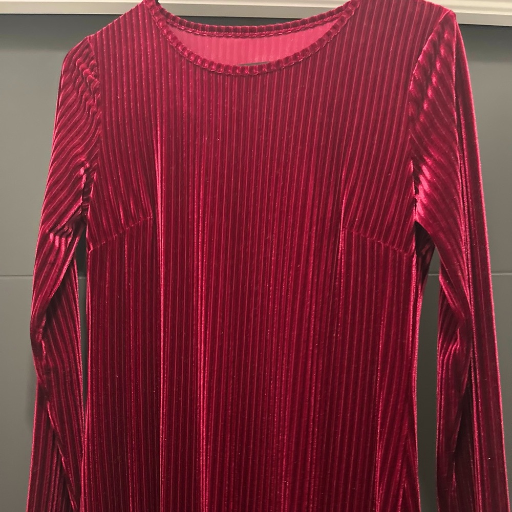 Burgundy, velvet maxi dress